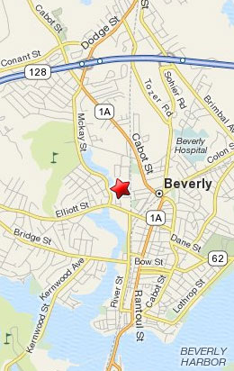 Map to 100 Cummings Center, Beverly Massachusetts